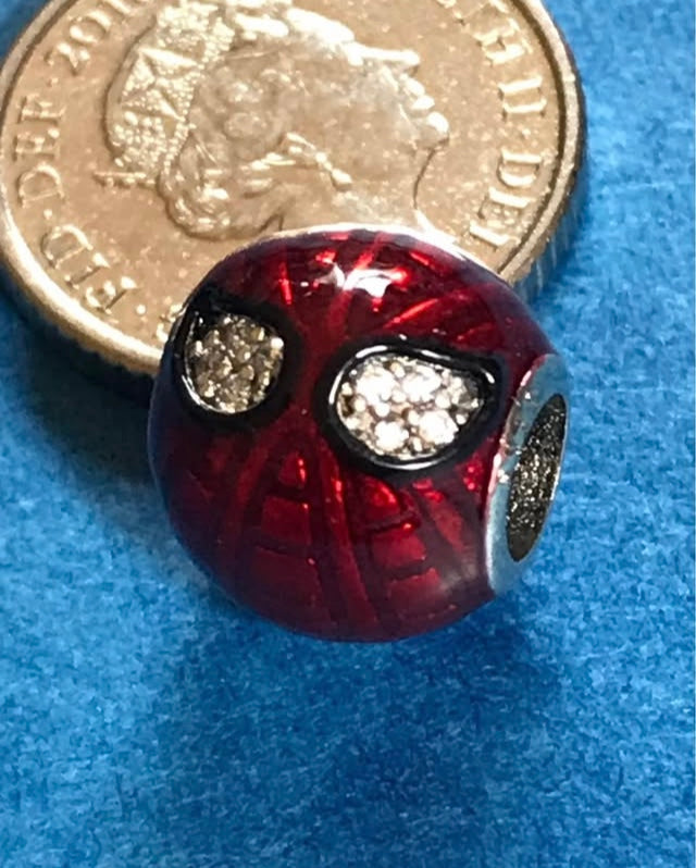 Silver 925 Spider-Man charm for charm bracelet fits Pandora