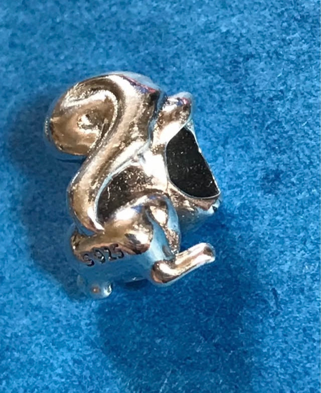 Silver 925 solid silver squirrel charm for charm bracelet