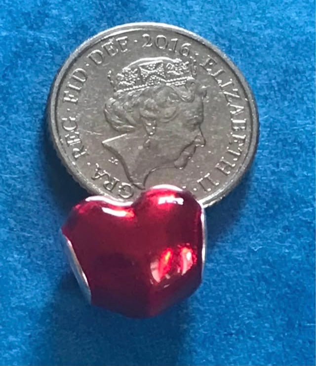 Red charm bracelet heart shaped for your charm bracelet fit Pandora