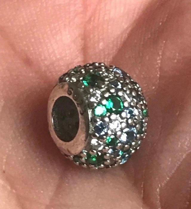 High Quality Green Sparkle Charm Hallmarked S925 Sterling Silver comes in a cute velvet pouch FREE Postage fast dispatch Fits: Popular European Charm Bracelets