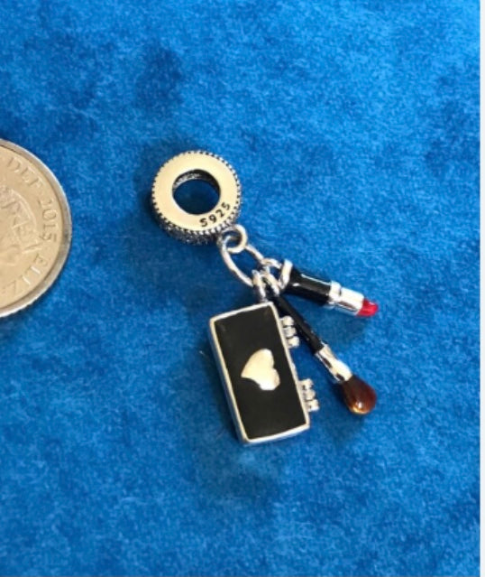 Makeup charm for charm bracelet fit Pandora 925 silver