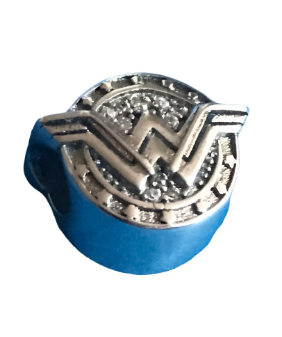 Genuine 925 Silver Wonder Woman charm on a white background fit Pandora