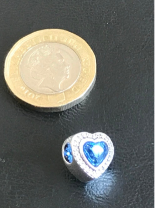 Blue charm heart 925 silvercharm charm for charm bracelet silver