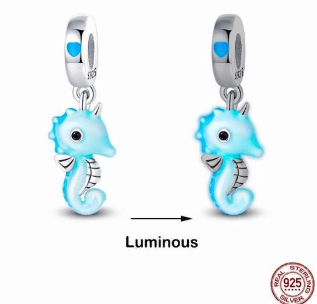 Charm of Sea horse 925 silver for charm bracelet Pandora fits