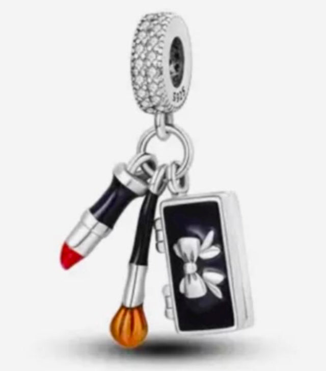 Makeup 925 Silver charm for charm bracelet make up palette