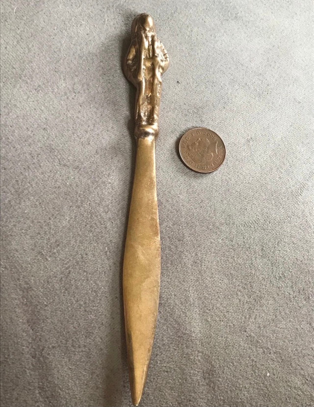 Trench Art letter opener brass from ww2