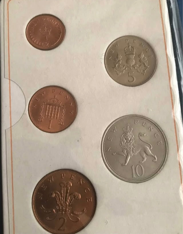 British first decimal currency coins
