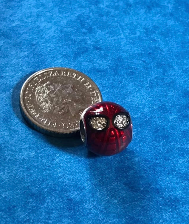 Genuine 925 Silver spider man charm for charm bracelet