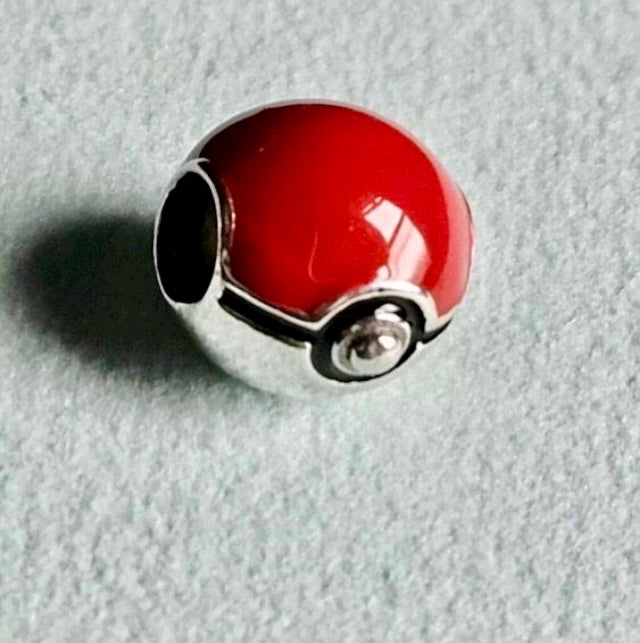 Silver 925 Pokemon ball charm for charm bracelet