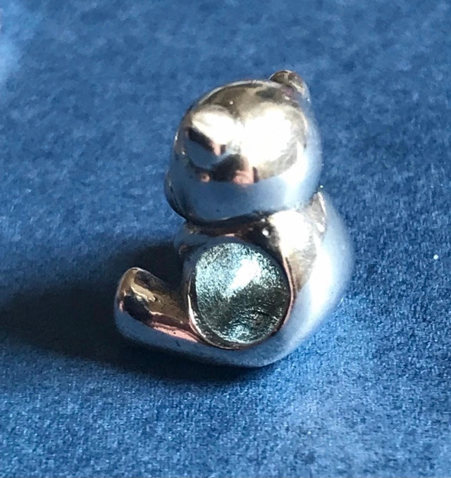 Solid Silver charm for charm bracelet 925 silver Teddybear