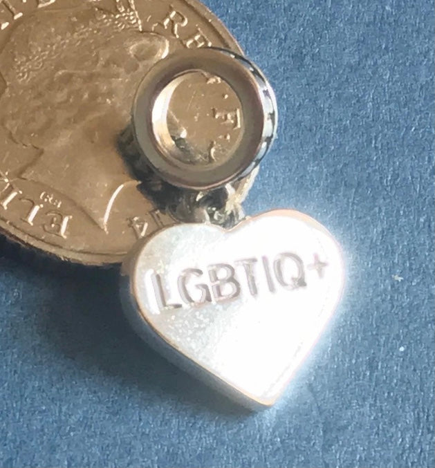 LGBTIQ+ Gay pride silver 925 charm for charm bracelet fit Pandora