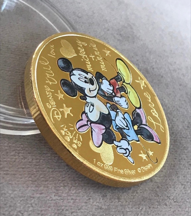 Mini and Mickey Mouse gold coin