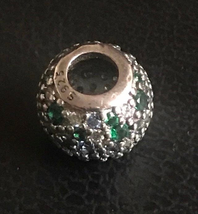 High Quality Green Sparkle Charm Hallmarked S925 Sterling Silver comes in a cute velvet pouch FREE Postage fast dispatch Fits: Popular European Charm Bracelets