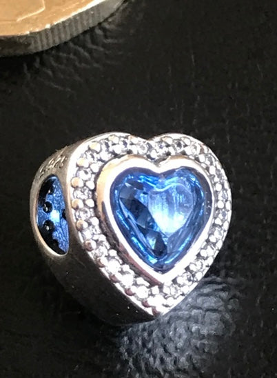 Blue heart charm silver 925 Titanic jewel for Pandora bracelet