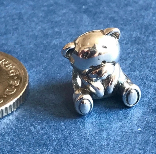 Silver charm of a teddy bear made from 925 silver fit Pandora charm bracelet
