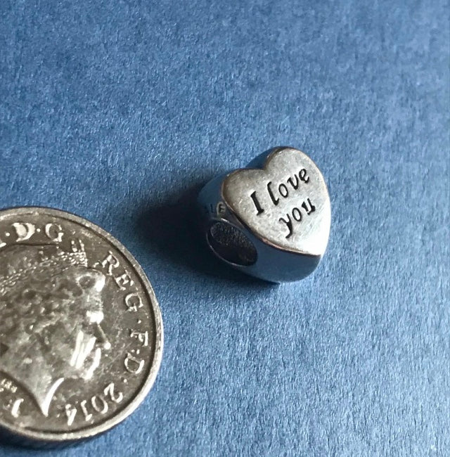 Genuine 925 Silver I love you charm comes with a lovely cute velvet bag pink for your bracelet