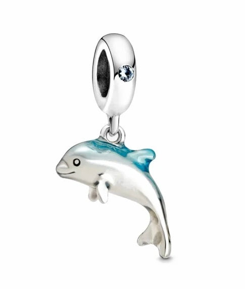Genuine 925 Silver dolphin charm for charm bracelet