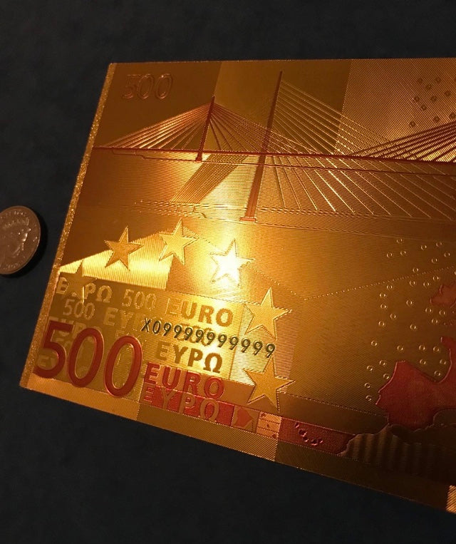 500 Euro gold foil note and certificate