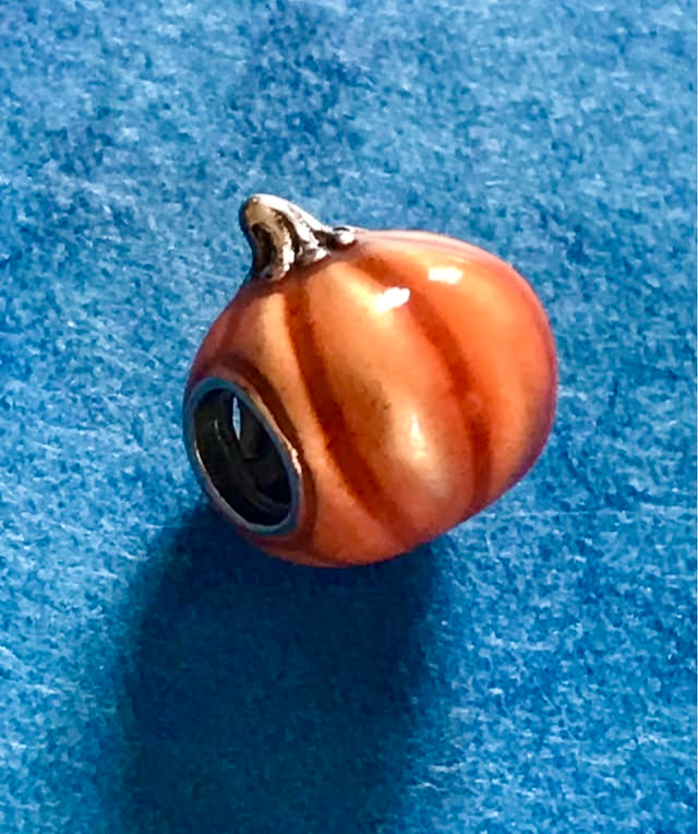 Orange pumpkin charm Silver 925 for charm bracelet fit Pandora