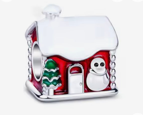 High Quality Christmas House Charm Hallmarked S925 Sterling Silver comes in a cute velvet pouch FREE Postage fast dispatch Fits: Popular European Charm Bracelets Christmas
