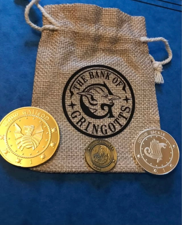 Harry Potter coins and pouch