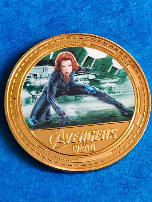 Black widow gold plated coin avengers 