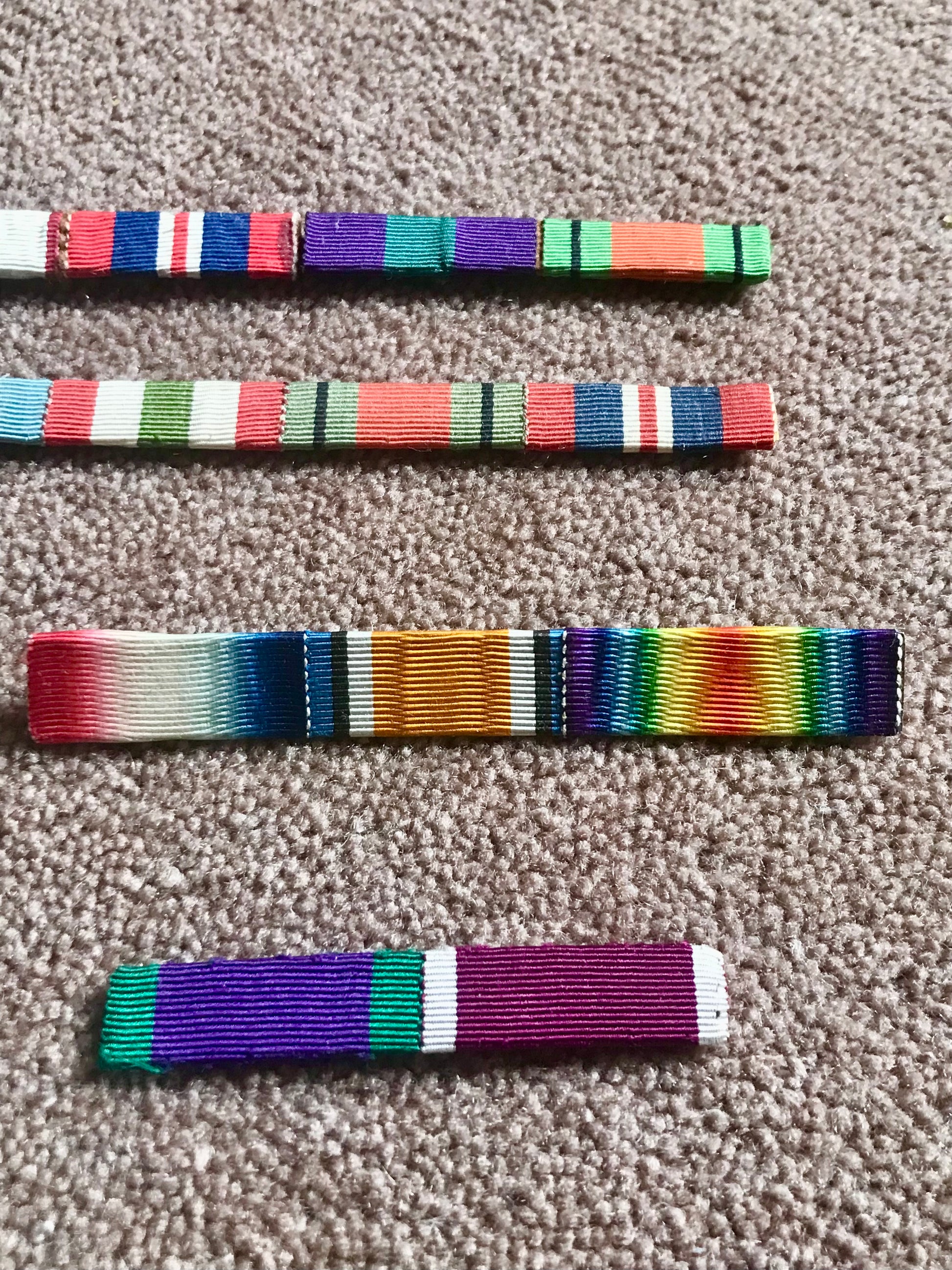Medal ribbons from ww1 and ww2 sets