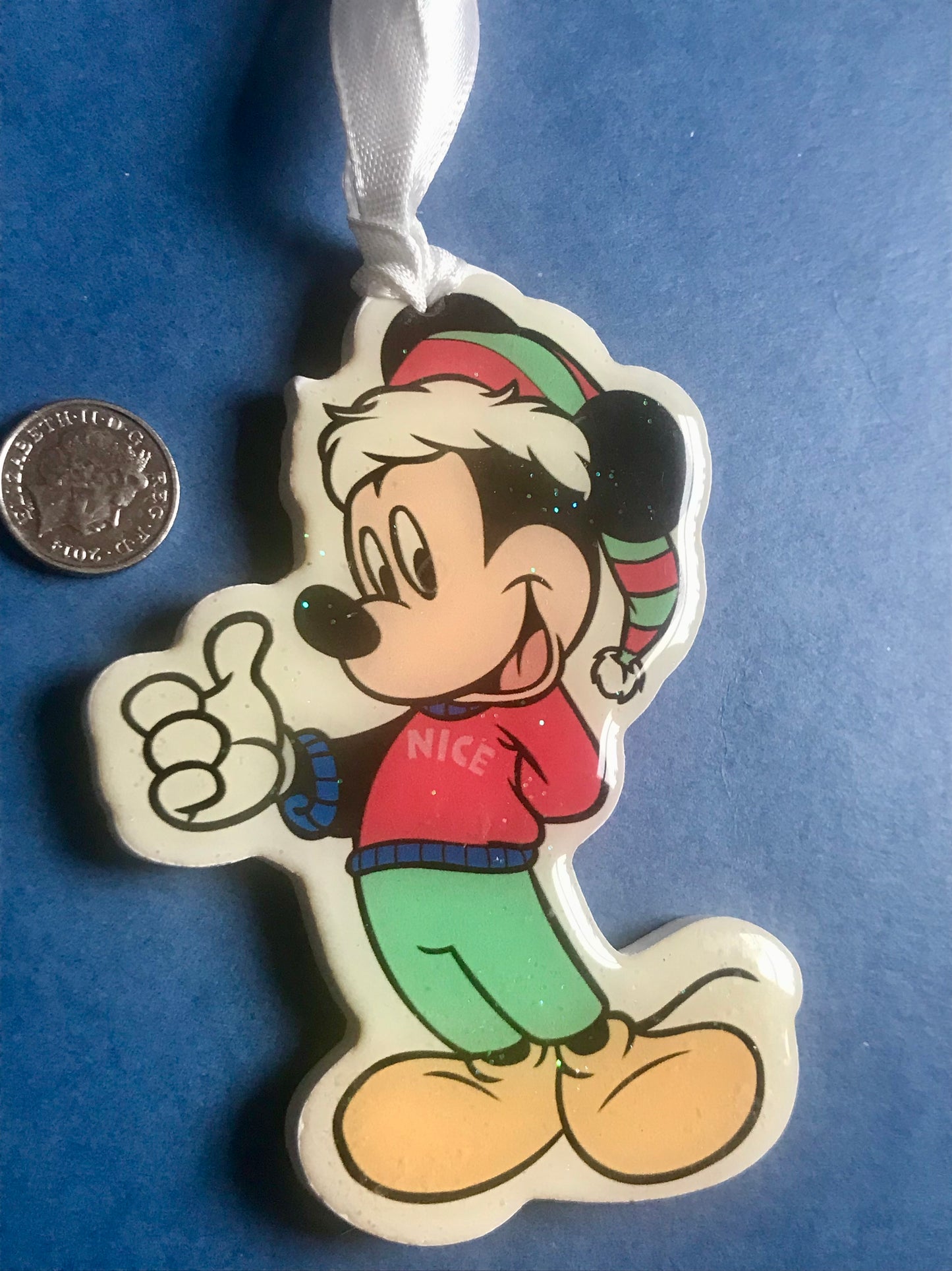 Mickey Mouse Christmas tree hanging ornament Wood holiday