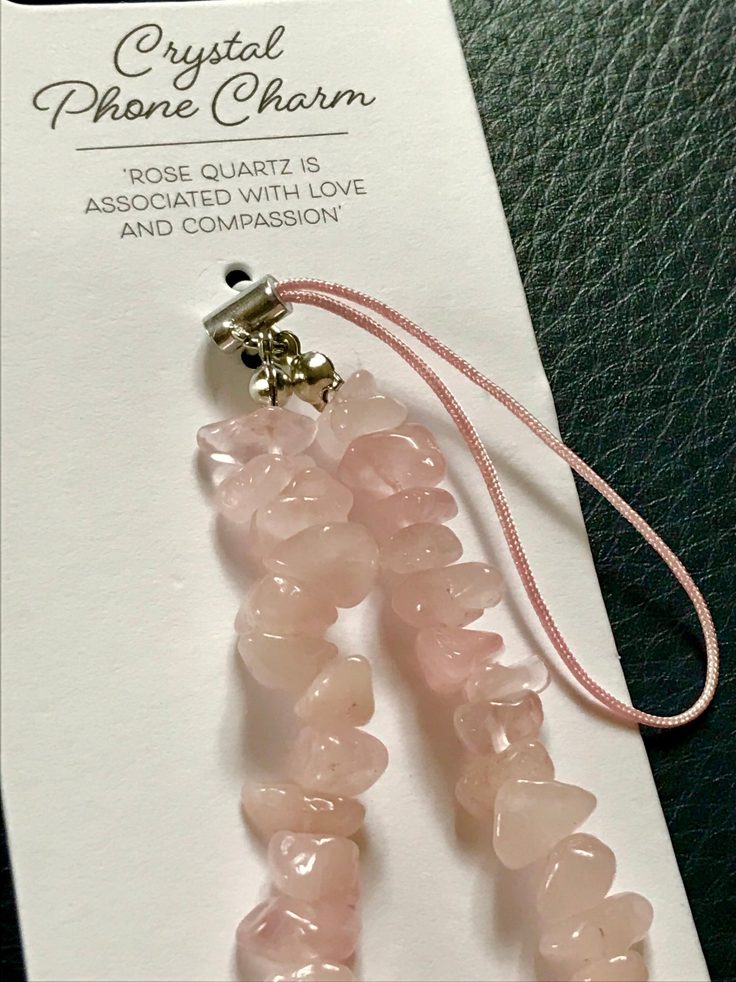 Crystal Pink Rose Quartz phone Charm
