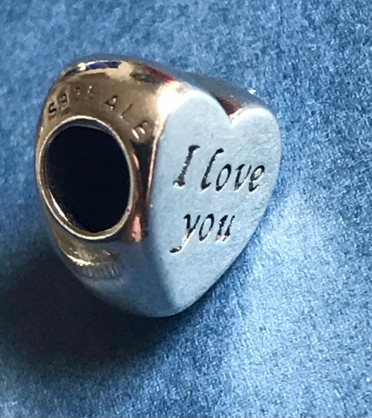 Genuine 925 Silver I love you charm comes with a lovely cute velvet bag pink for your bracelet