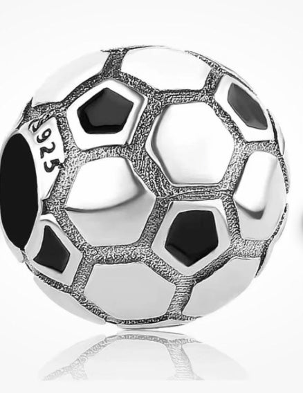 Silver football 925 charm for bracelet 