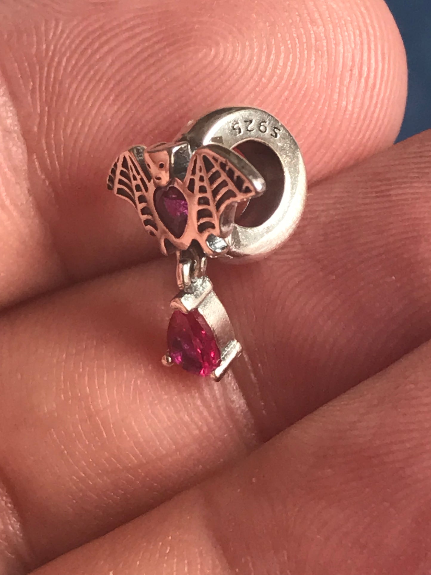 Vampire bat charm 925 solid silver for charm bracelet 