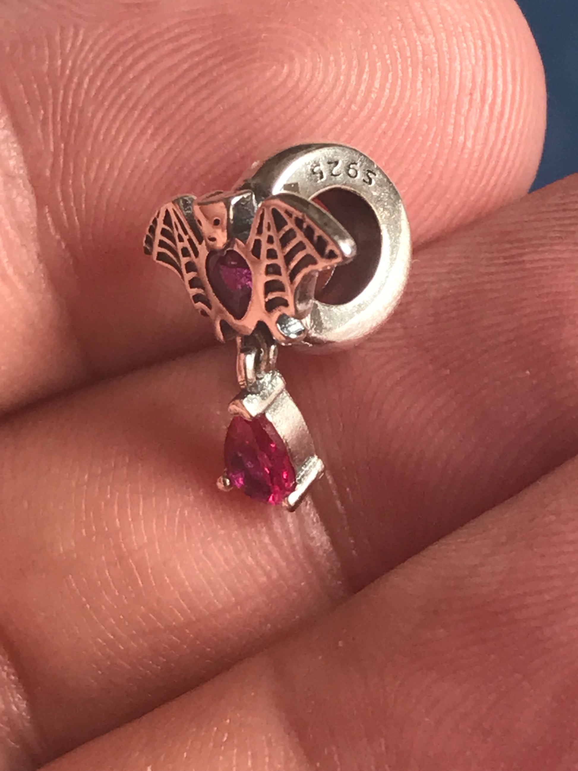 Vampire bat charm 925 solid silver for charm bracelet 