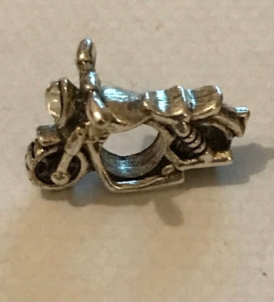Silver motorcycle charm for bracelet 