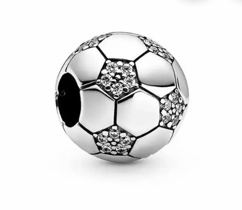Silver football charm for bracelet 925 silver
