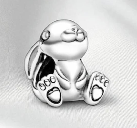 Rabbit Silver charm 925 for charm bracelet fits Pandora bracelet bunny charm 