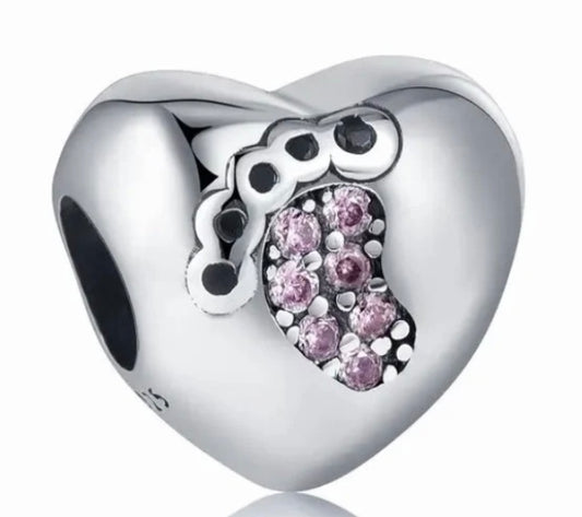Silver 925 baby girl charm for charm bracelet 