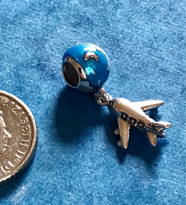 Genuine 925 silver travel themed charm for charm bracelet 