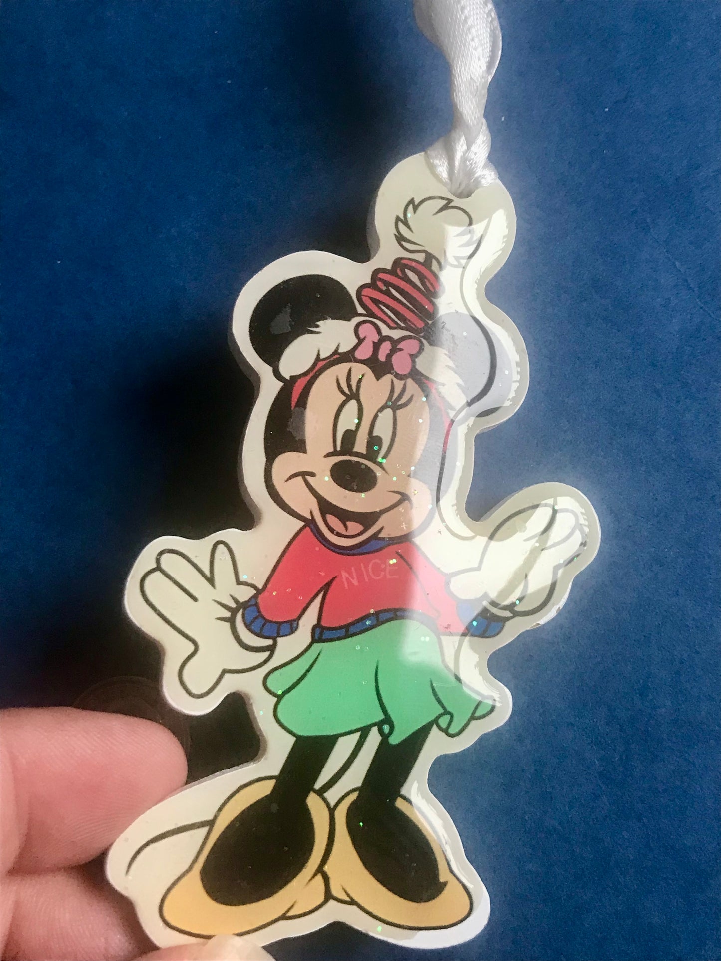 Minnie Mouse Christmas tree hanging ornament Wood holiday