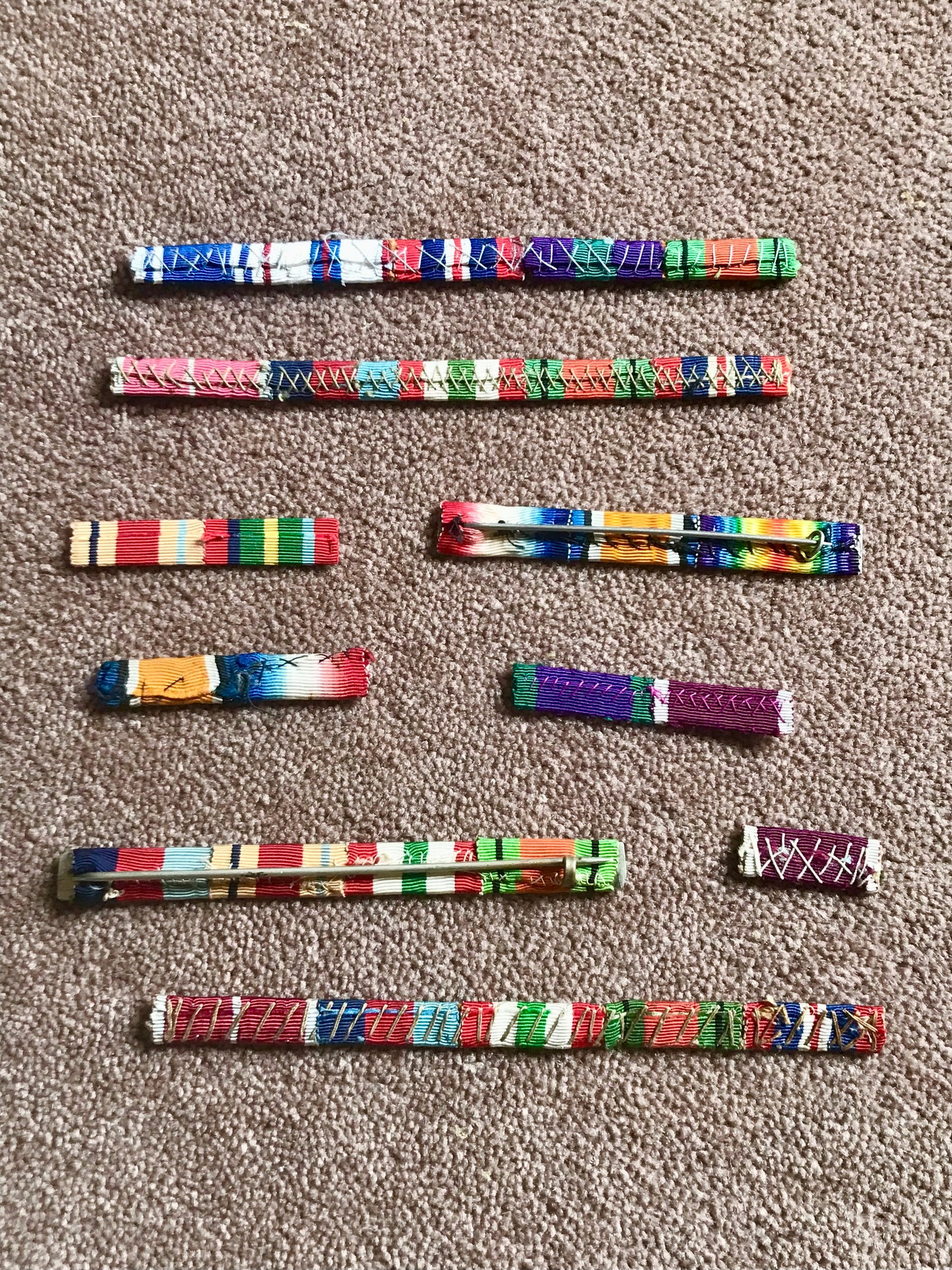War medal ribbons from ww1 and ww2