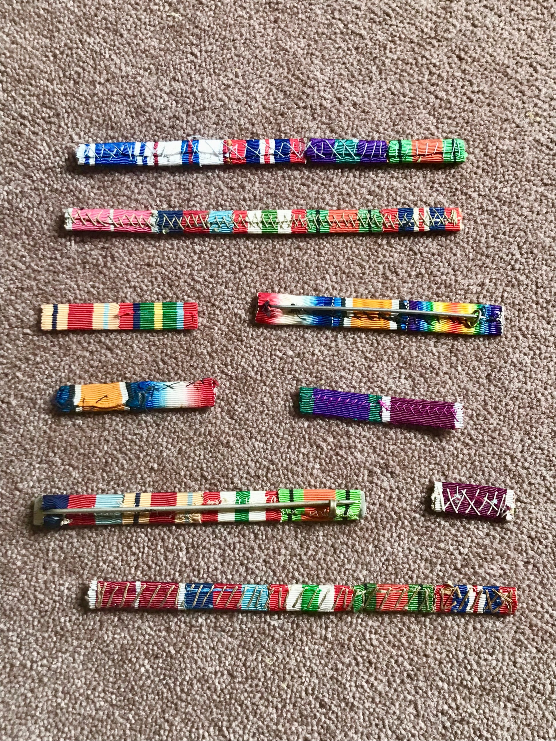War medal ribbons from ww1 and ww2