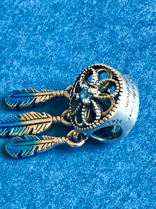 Genuine 925 Silver Dreamcatcher charm for charm bracelet 