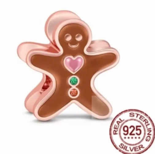 925 Silver Gingerbread man charm for bracelet 