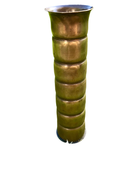Brass World War Two Trench Art Vase on a white background