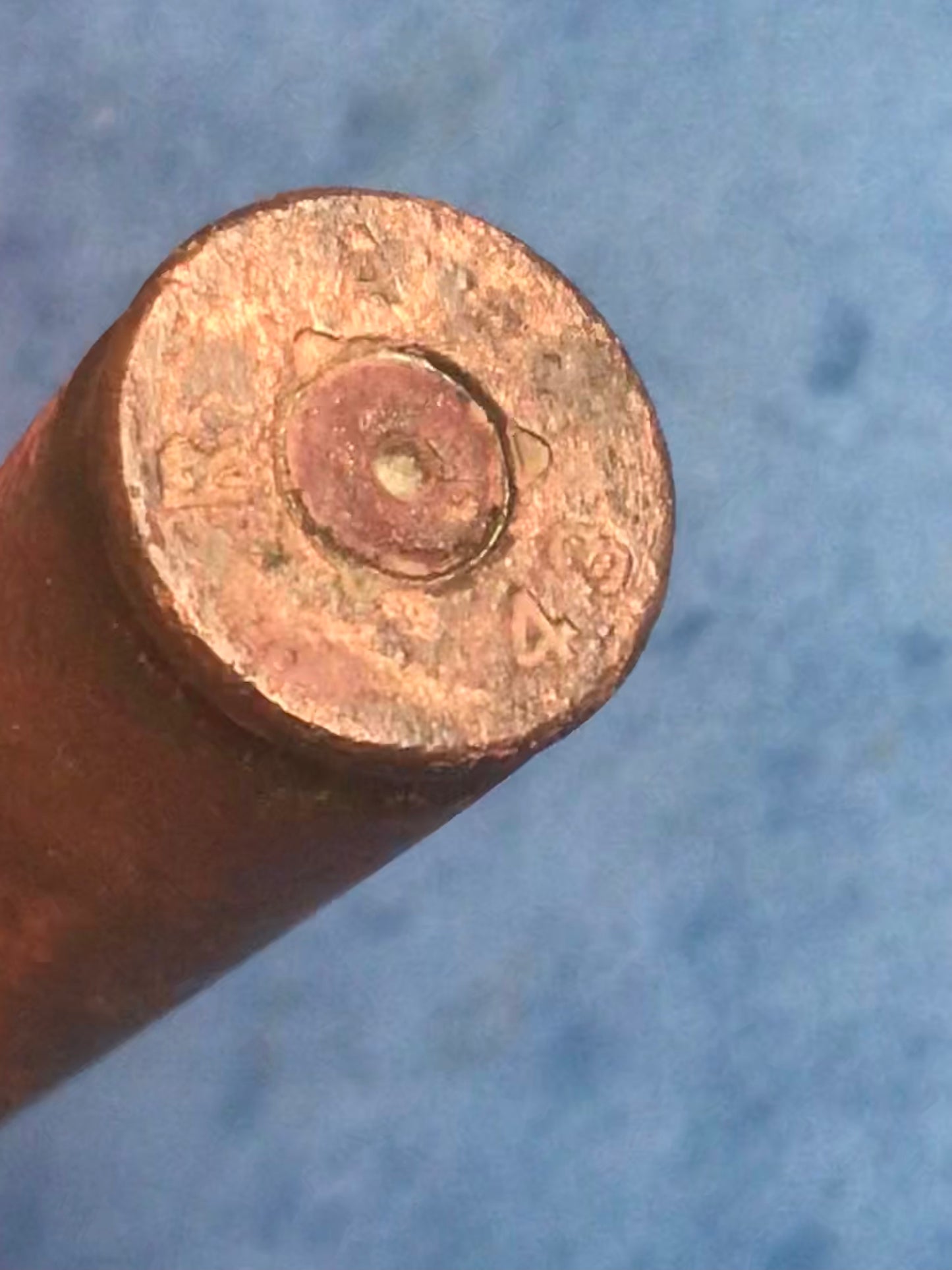 Spent shell from a heavy machine gun used during ww2 