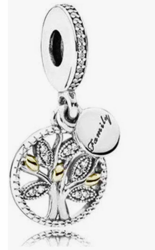 925 Silver family tree charm for bracelet 