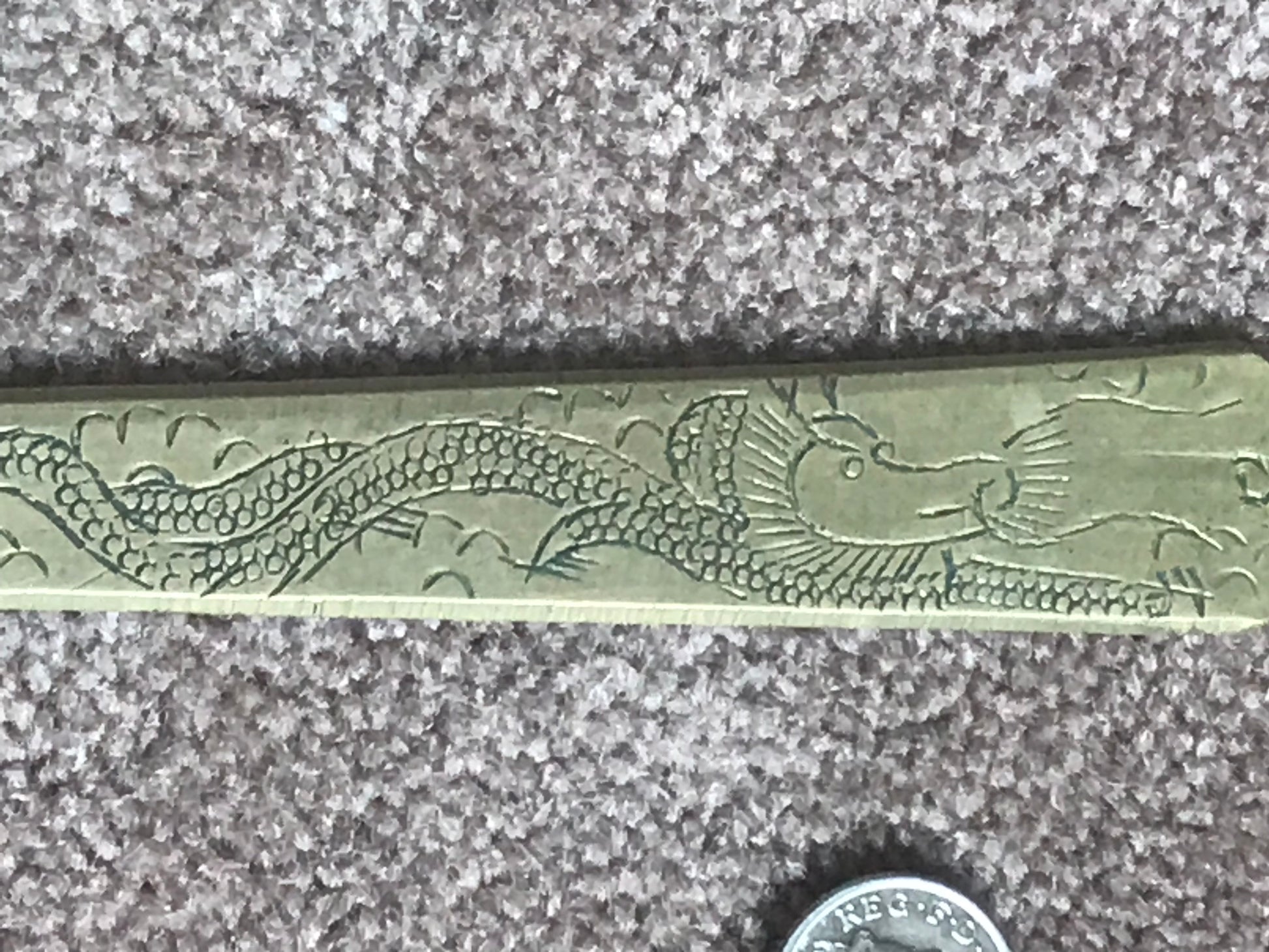 Brass dragon letter opener from ww2 trench art