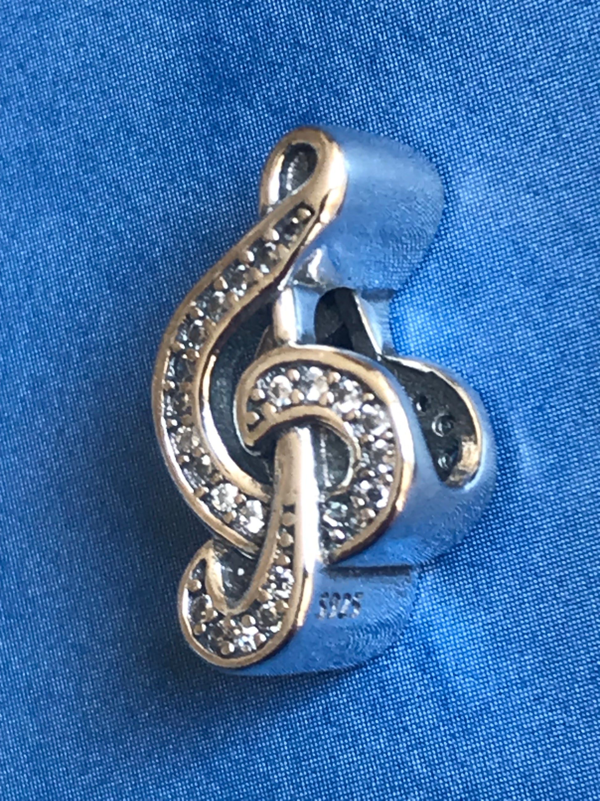 Music note charm 925 silver for charm bracelet fit Pandora 