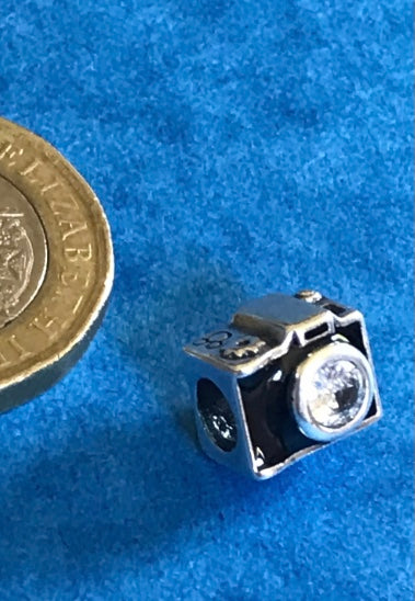 Genuine 925 Silver black charm camera for charm bracelet 