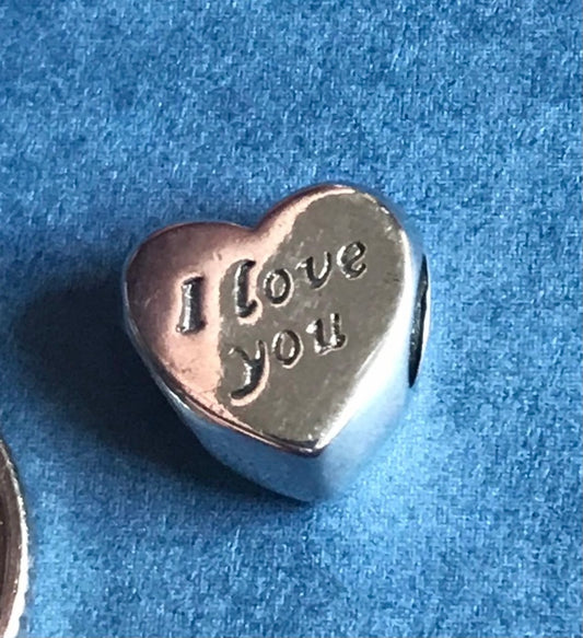 925 Silver I love you charm for bracelet 